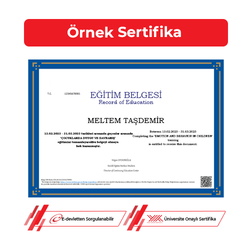 Çocuklarda Duygu ve Davranış Sertifikası